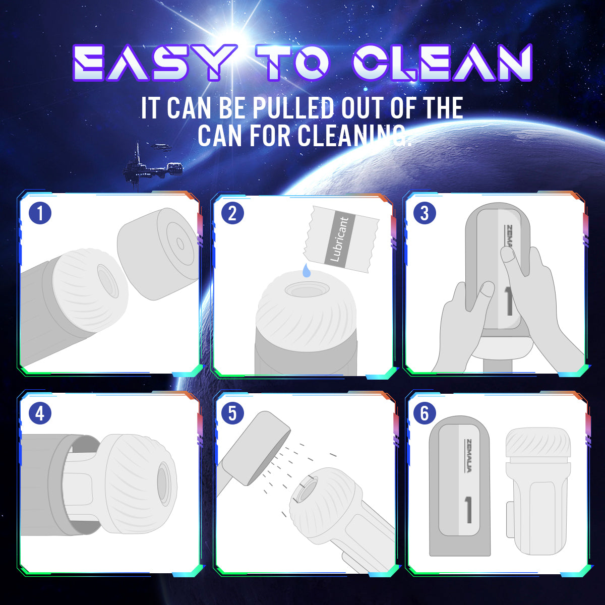 Vibration masturbator- without lube - 5 Vibration Modes & Suction Tech