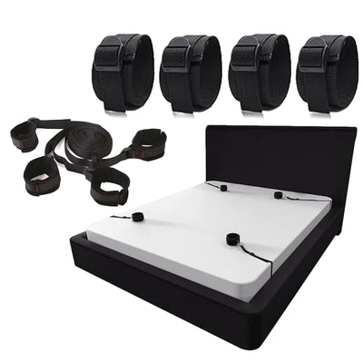 Bed Bondage Restraint Kit - 4-Piece Under-Mattress Strap System