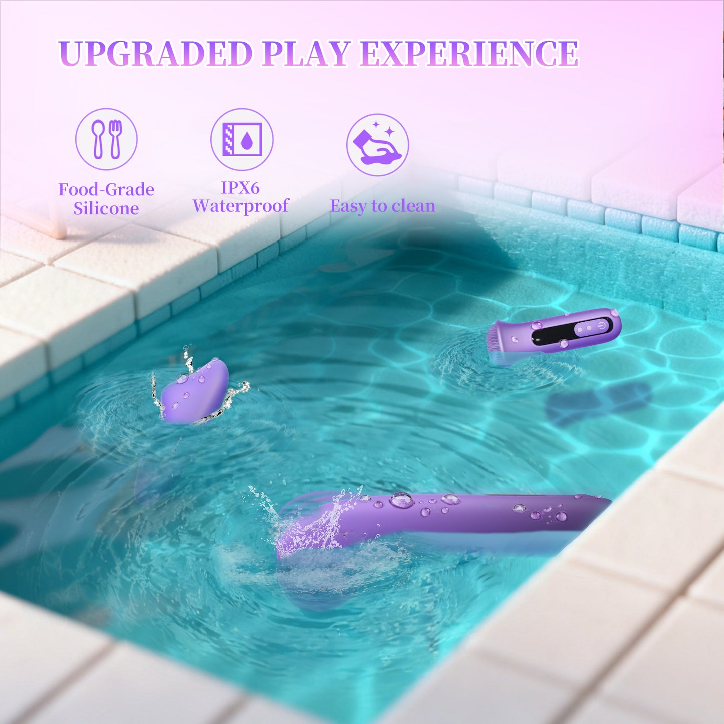 Funkydash 10-Mode Vibrator Set for Women or Couples |Includes G Spot, Clitoral & Flared Tickler with Removable Bullet | USB Rechargeable Silicone Collection | Purple