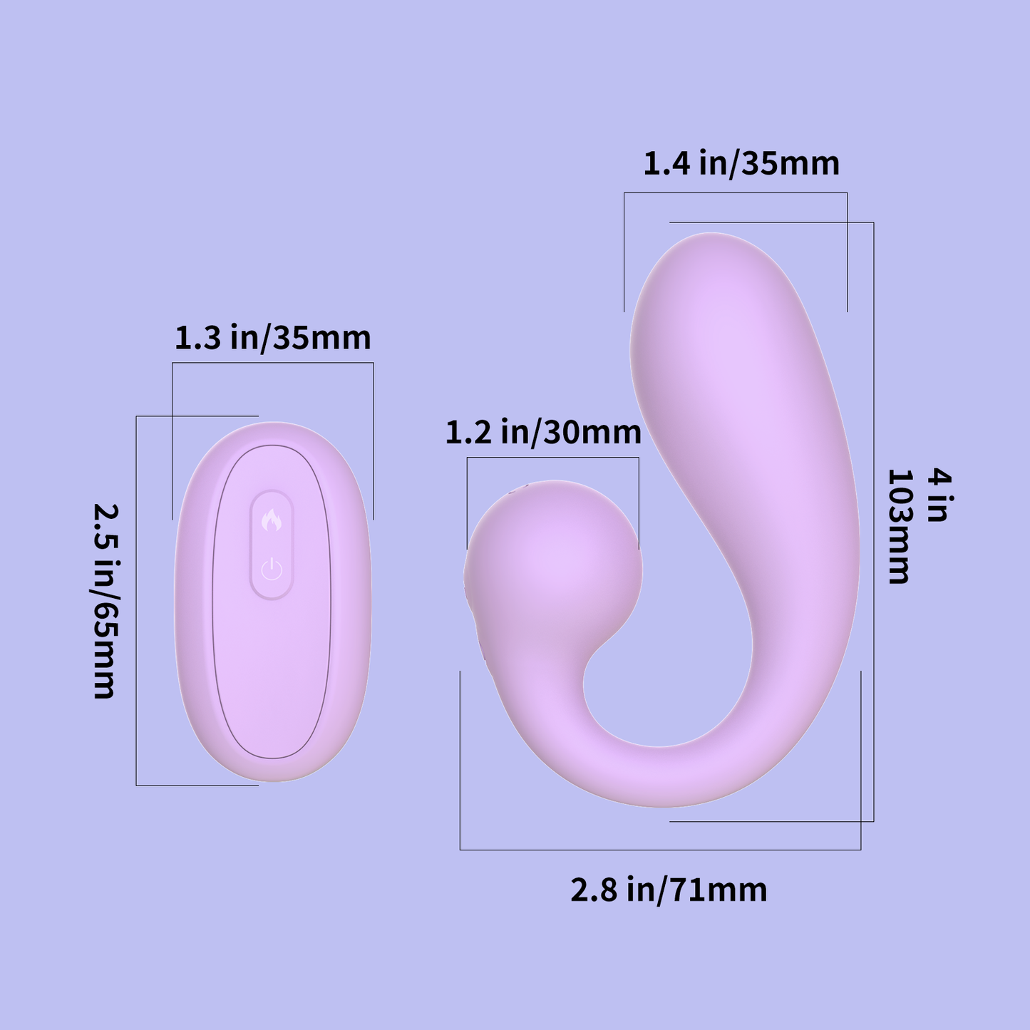 U-Shaped Dual Vibrating Wearable - Remote Control & Heating Function