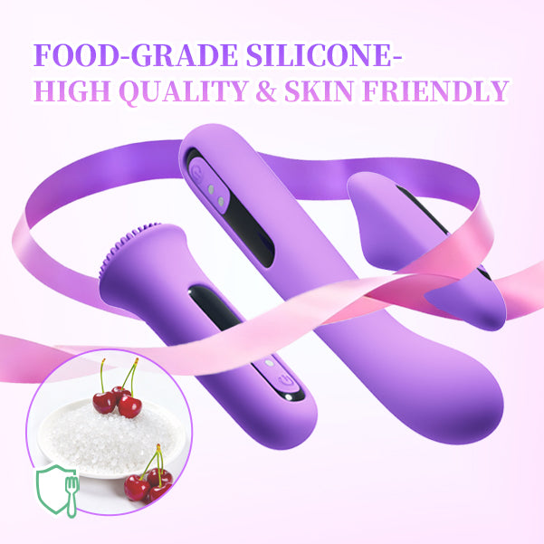 Funkydash 10-Mode Vibrator Set for Women or Couples |Includes G Spot, Clitoral & Flared Tickler with Removable Bullet | USB Rechargeable Silicone Collection | Purple