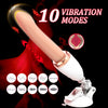 White Automatic Thrusting Machine - 10 Vibration & 5 Telescopic Modes with Magnetic Charging