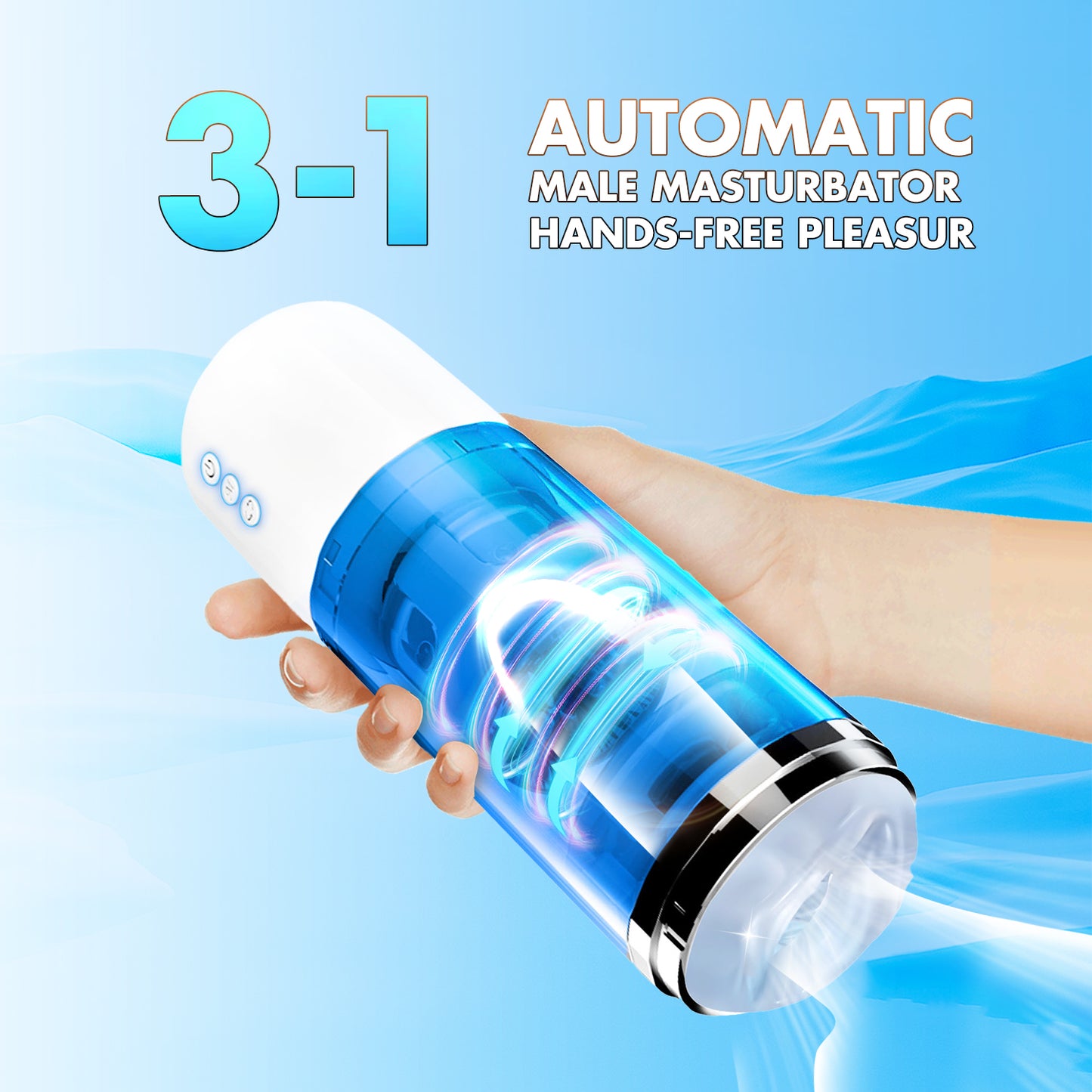 AUTOMATIC MALE MASTURBATOR – 360° Masturbation cup Rotating Hands-Free Pleasure