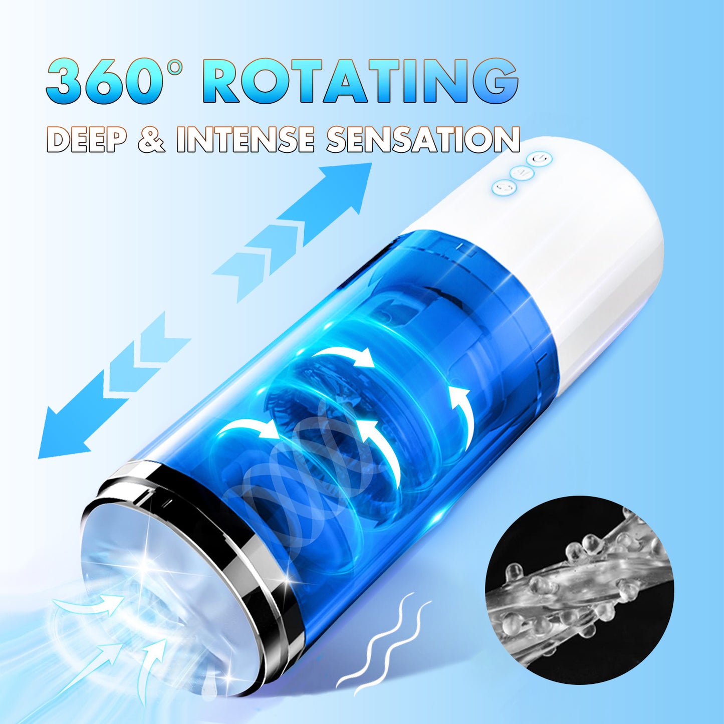 AUTOMATIC MALE MASTURBATOR – 360° Masturbation cup Rotating Hands-Free Pleasure