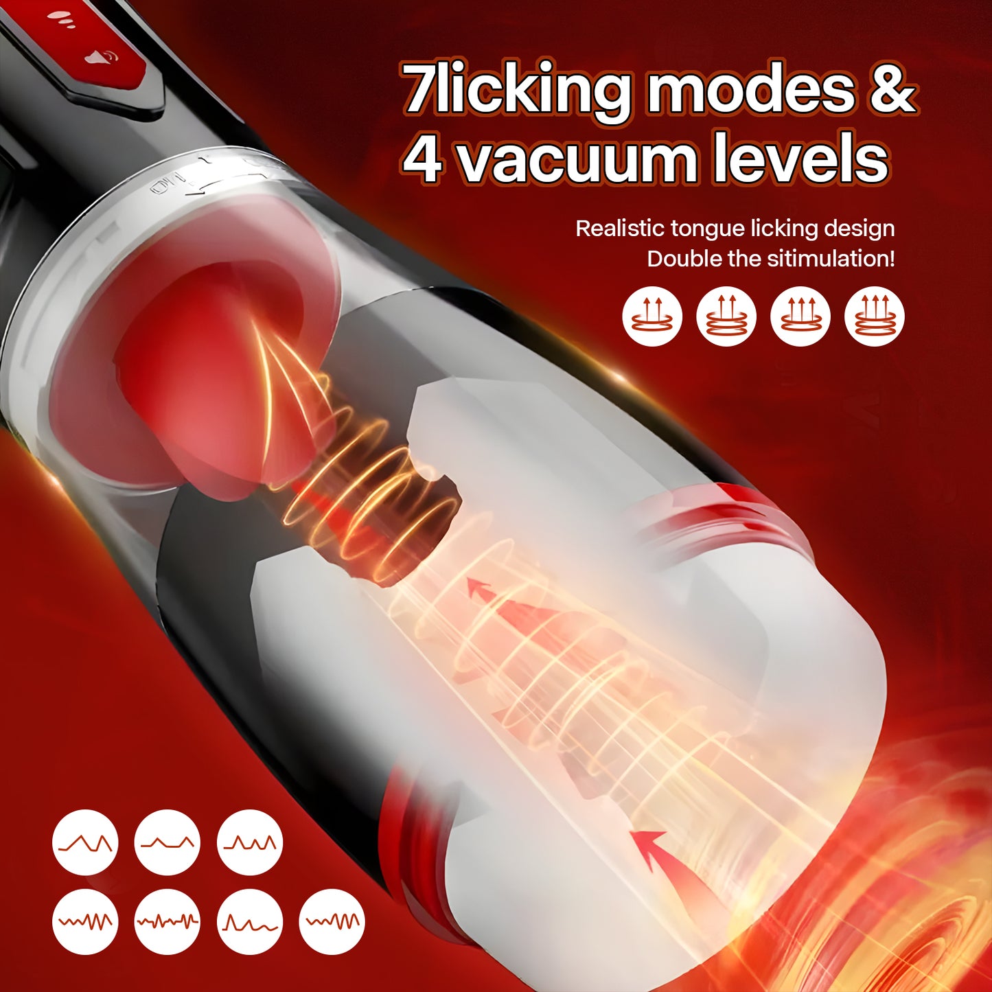 Realistic Tongue Licking Male Masturbator - 7 Licking & 4 Suction Modes with Voice Interaction