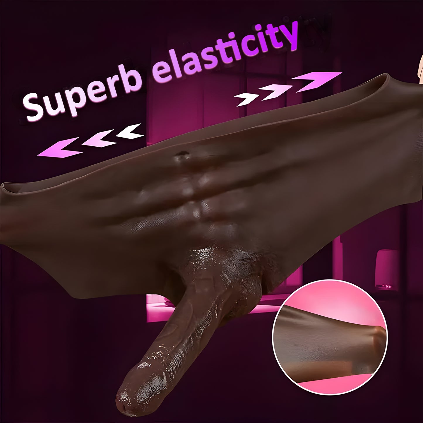 Realistic Wearable Silicone Abs &amp; Penis Prosthetic - Bendable &amp; Adjustable