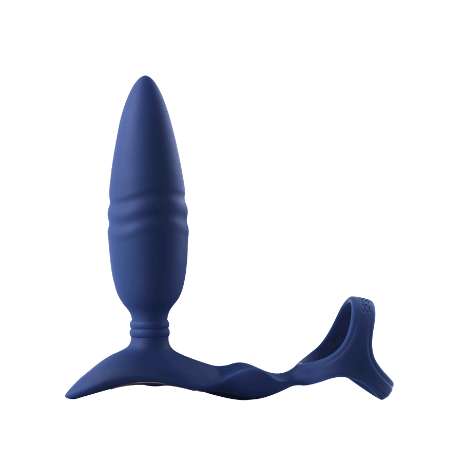 RING 'N' REAR Liquid Silicone Thrusting Anal Plug with Stretchy Cock Ring